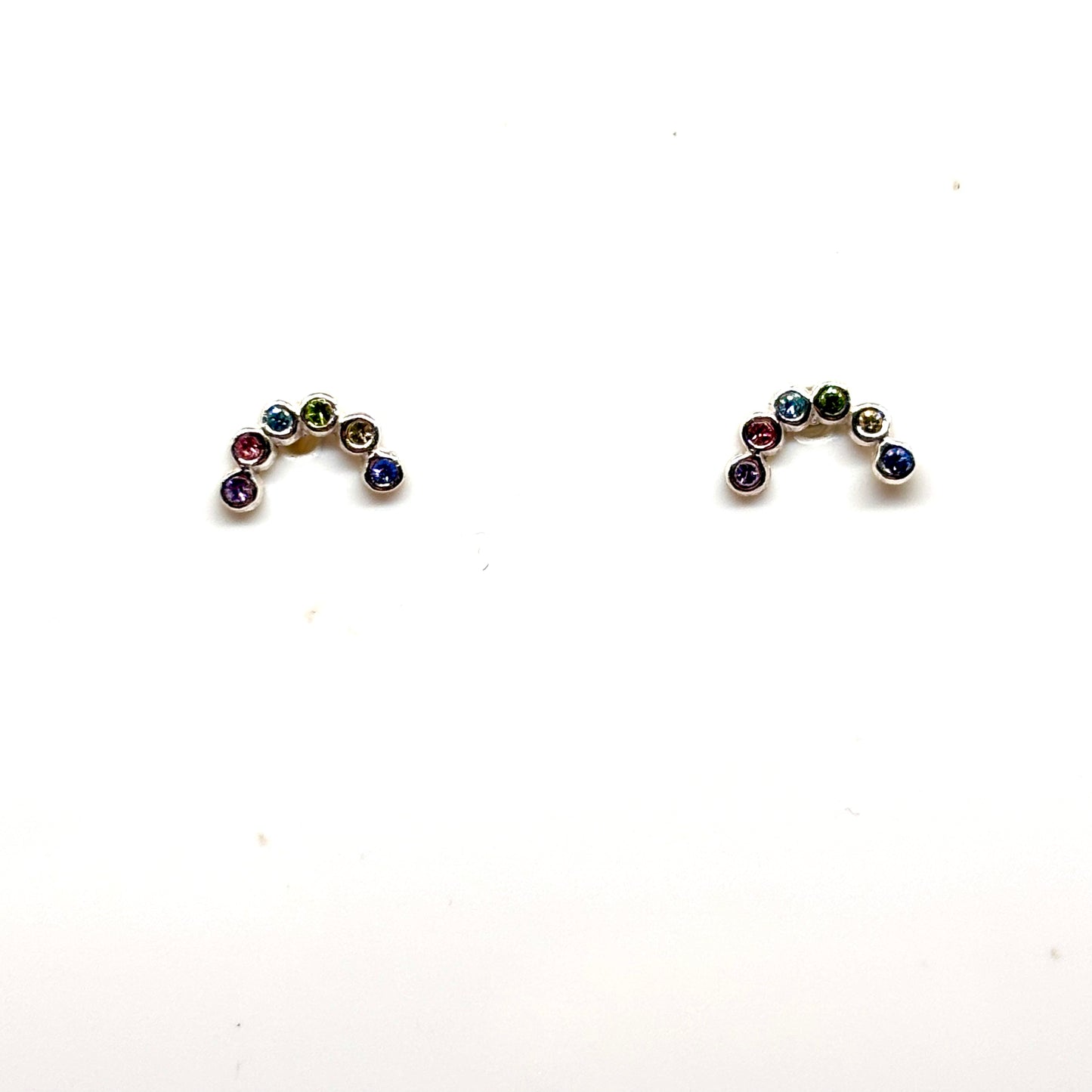 colourful crystal rainbow ear studs from Pixi Daisy