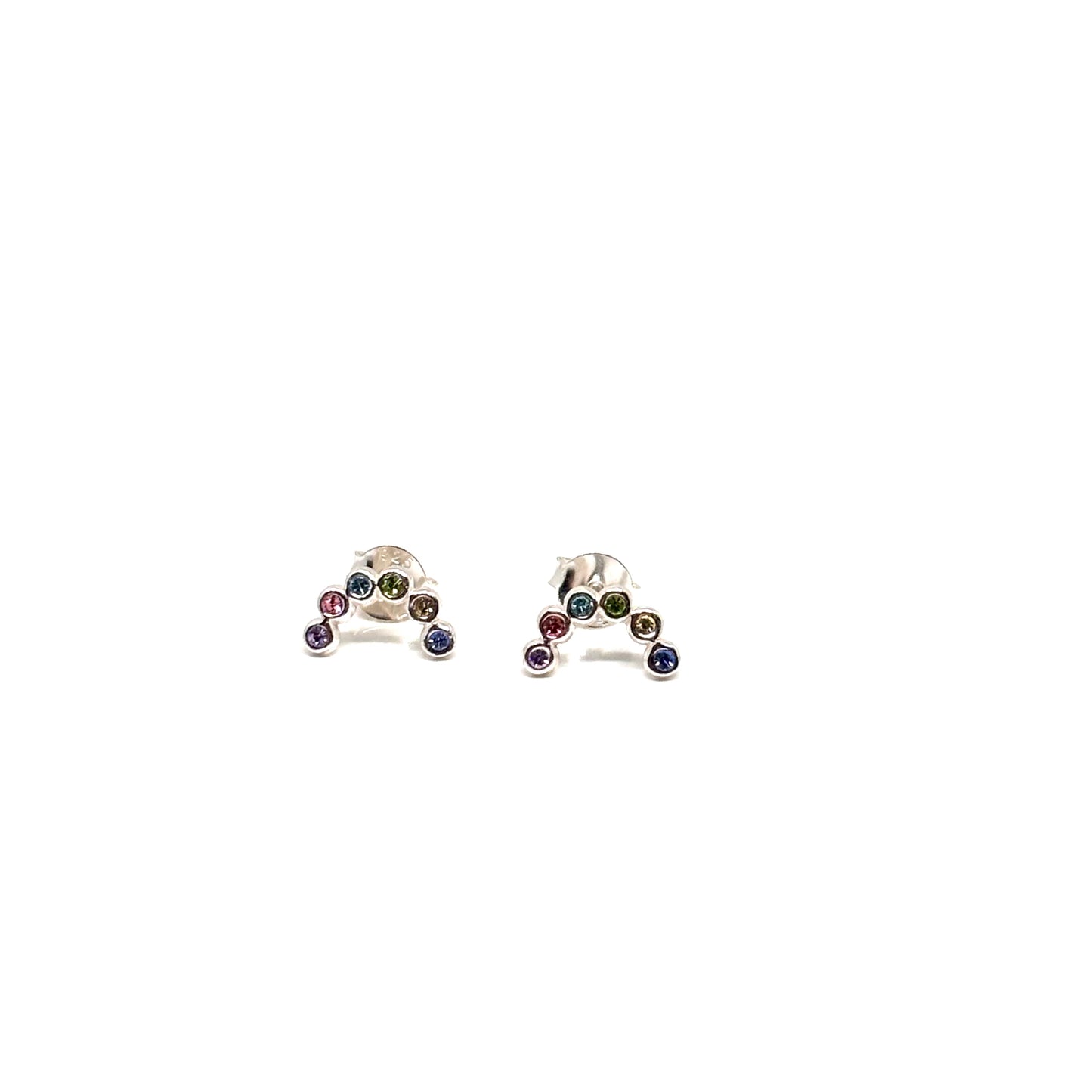 colourful crystal rainbow ear studs from Pixi Daisy