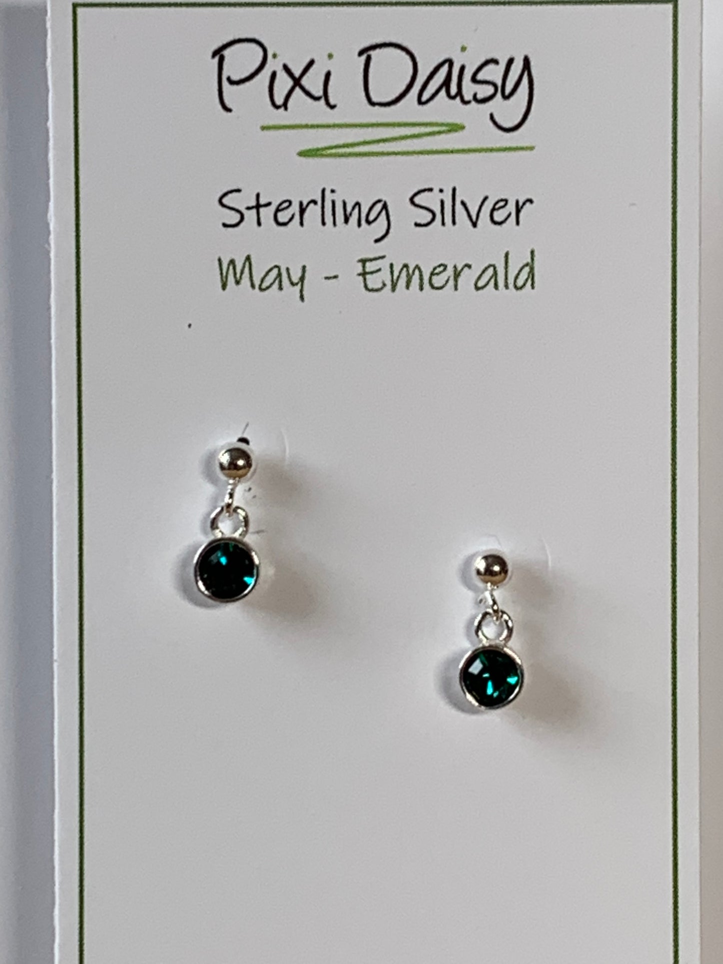 Birthstone Crystal Dangly Earrings
