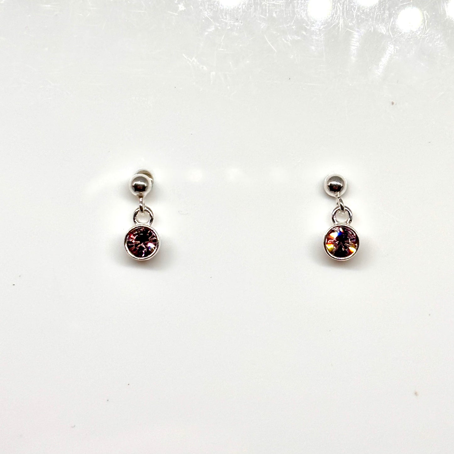 Birthstone Crystal Dangly Earrings