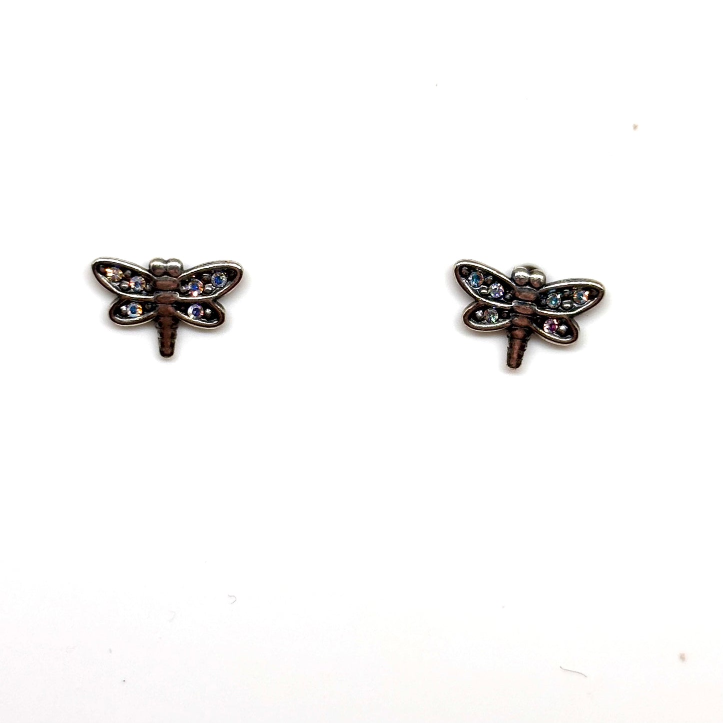 Dragonfly ear studs with multicoloured crystals from Pixi Daisy