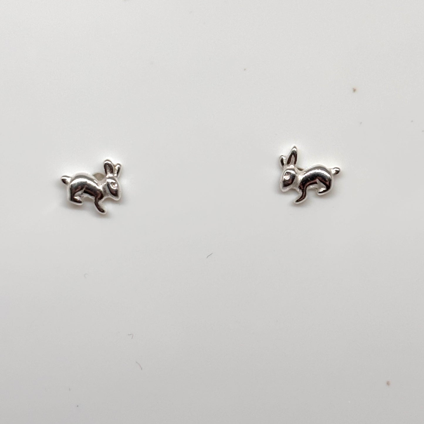 Pair of silver rabbit-shaped earrings from Pixi Daisy