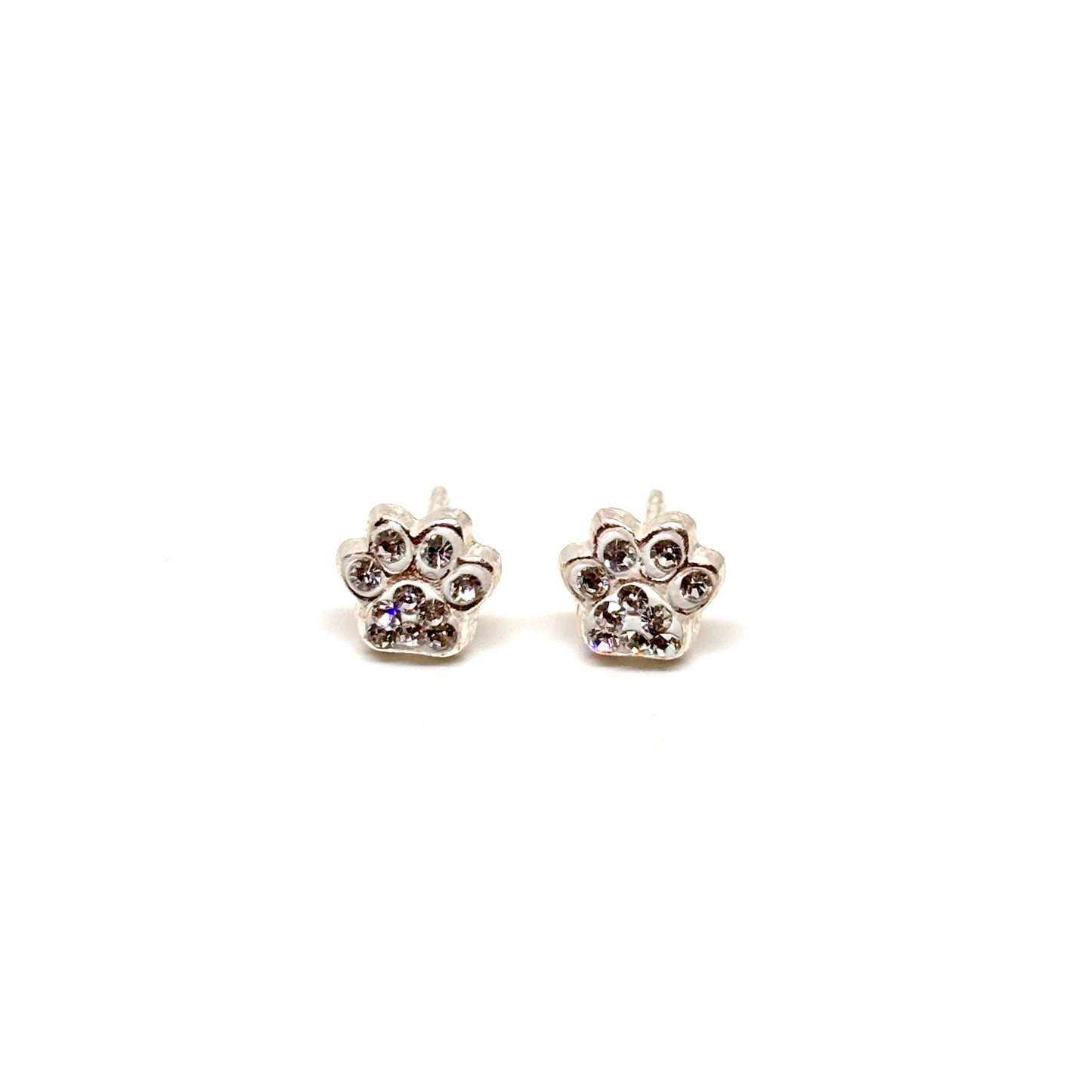 Animal Paw ear studs with aquamarine crystals from Pixi Daisy