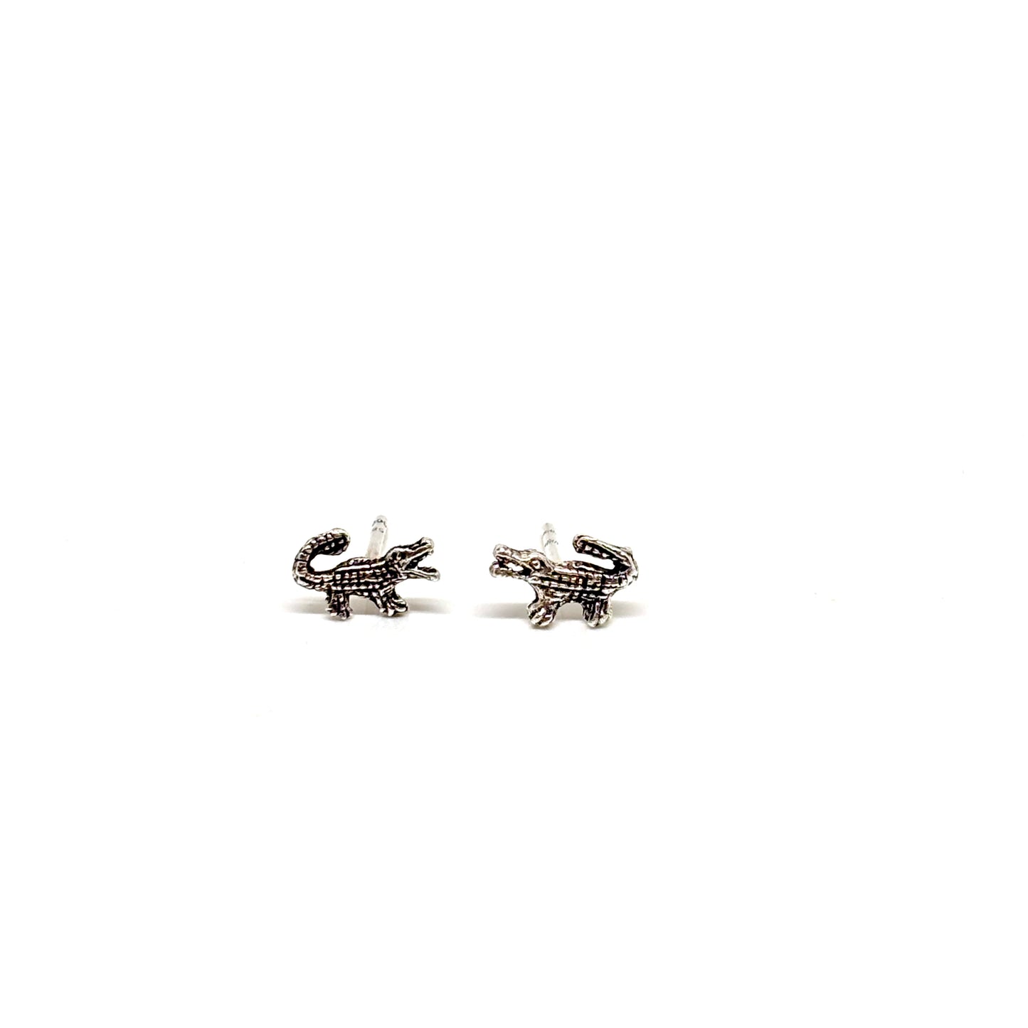Pair of silver Crocodile shaped earrings from Pixi Daisy