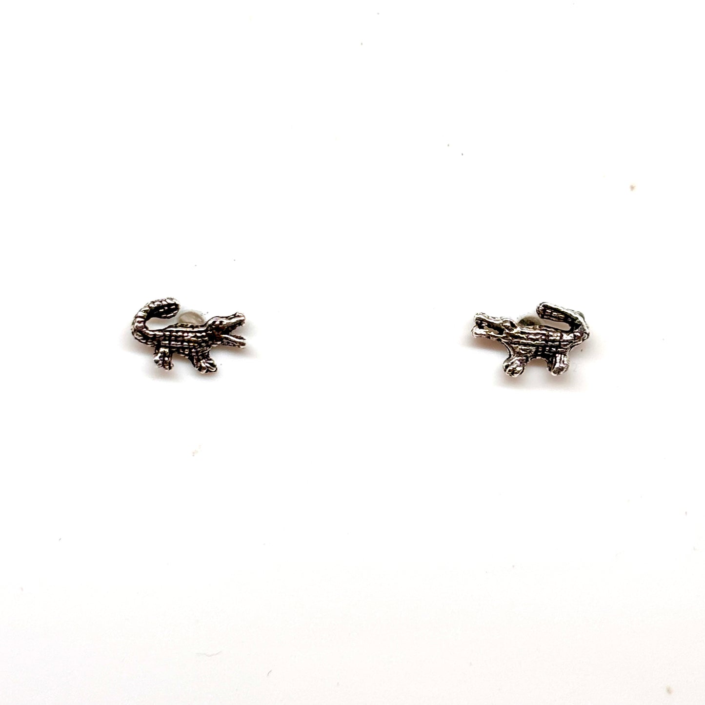 Pair of silver Crocodile shaped earrings from Pixi Daisy