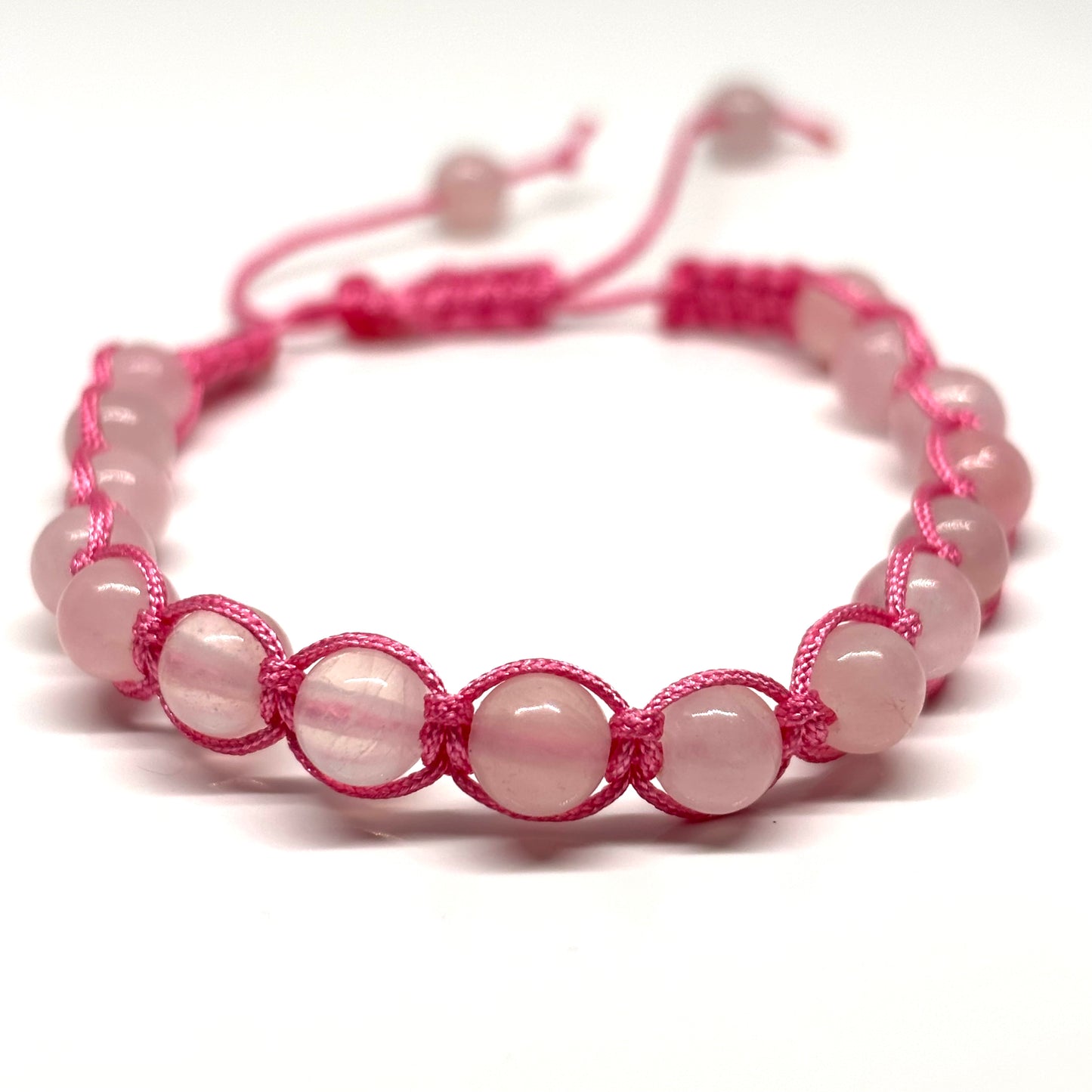 Rose quartz macrame bracelet from Pixi Daisy