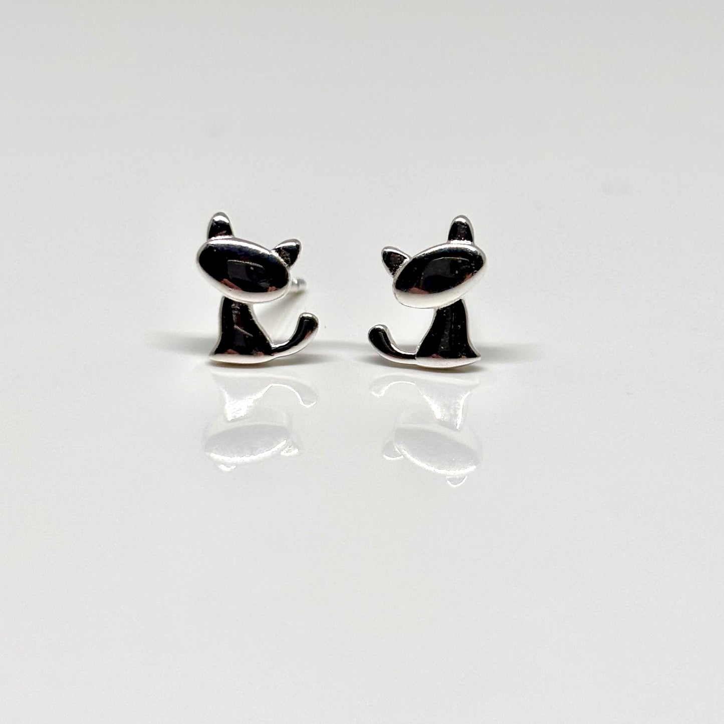Silver Cat Earrings