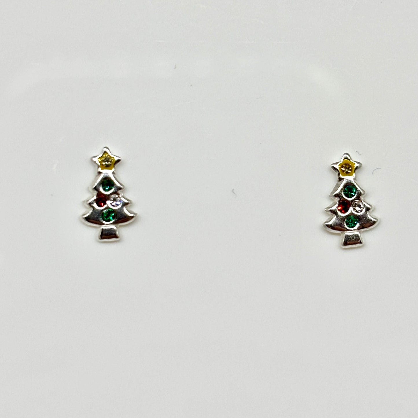 Christmas Tree Sterling Silver Ear Studs