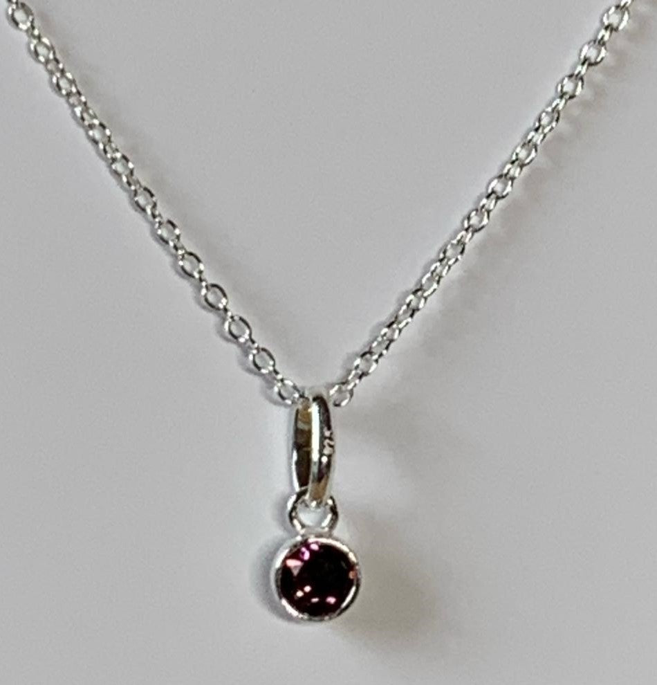 Sterling Silver February Birthstone Necklace