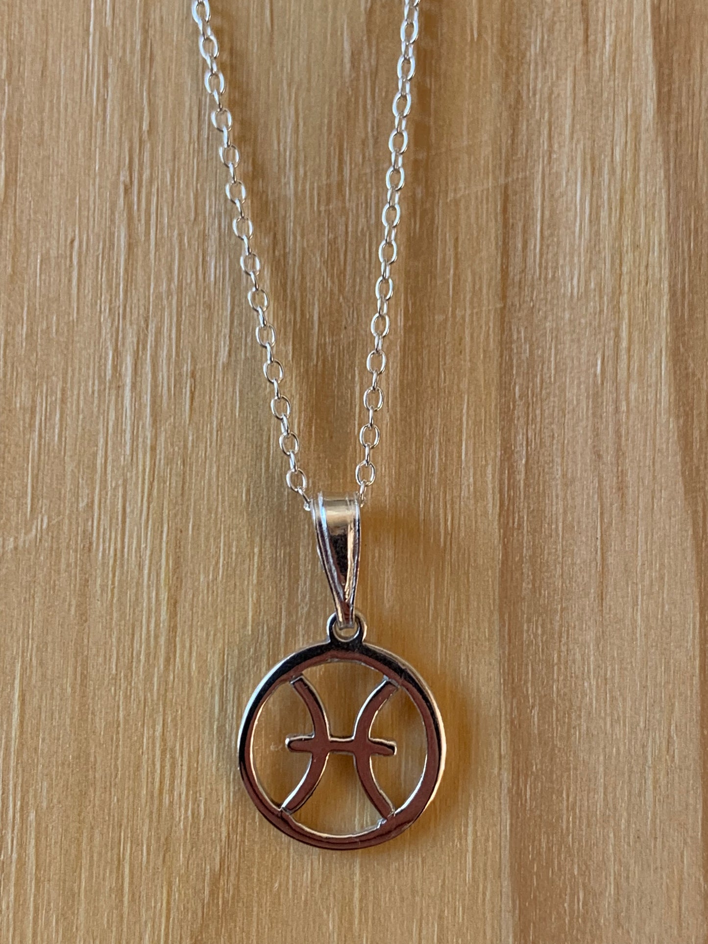 Sterling Silver Pisces Zodiac Necklace