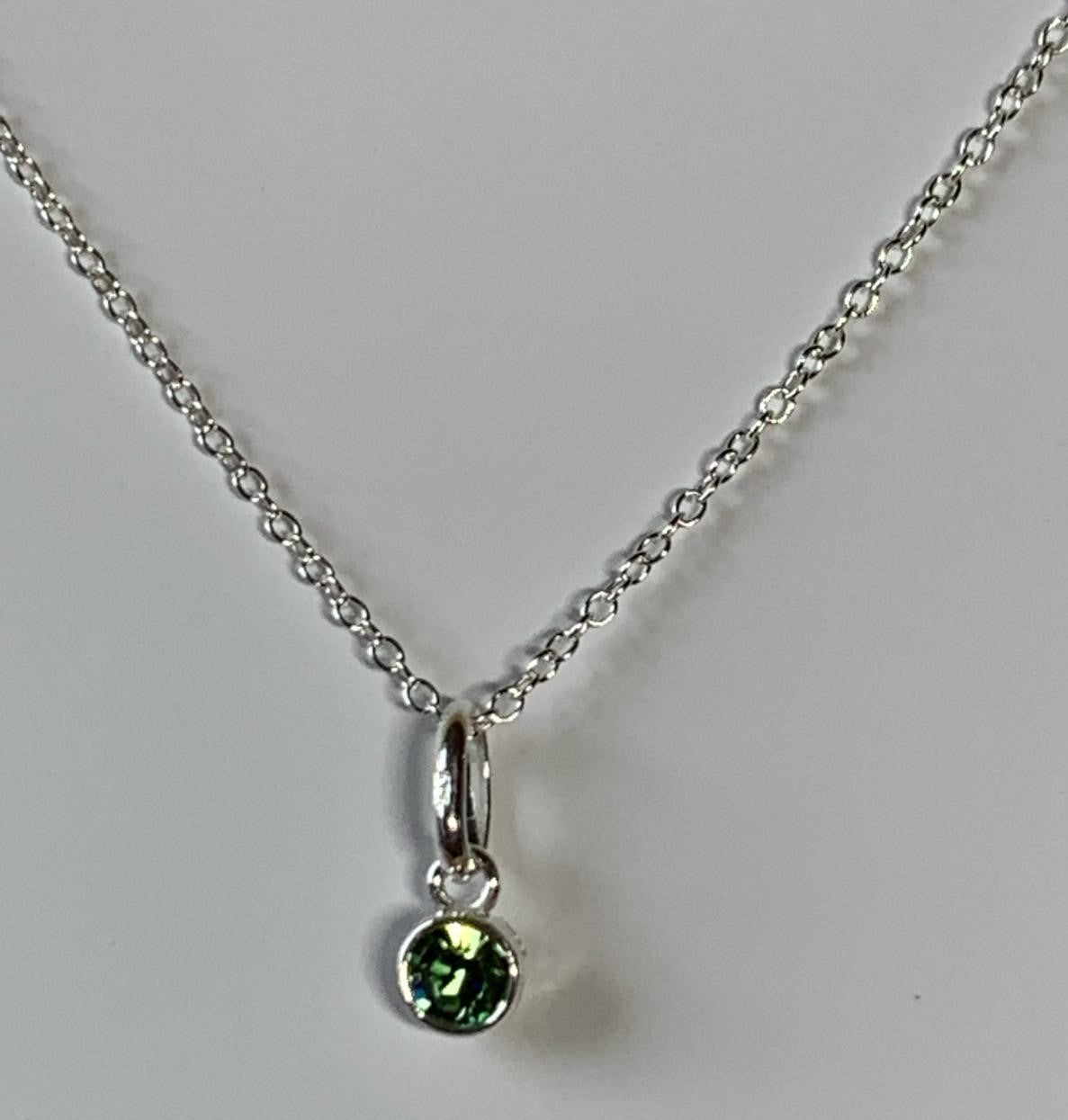 Sterling Silver August Birthstone Necklace