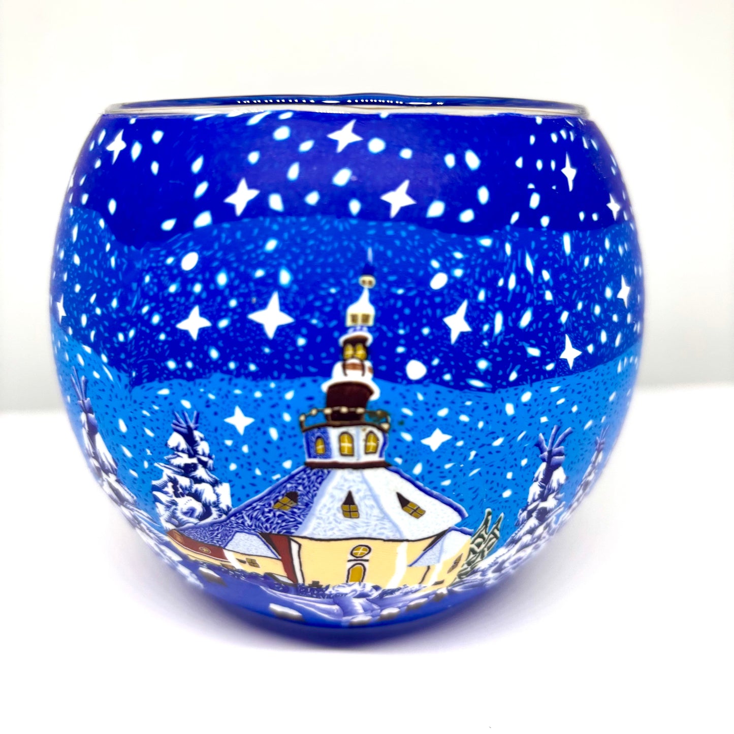 Wintery stars at night globe tea light candle holder from Pixi daisy