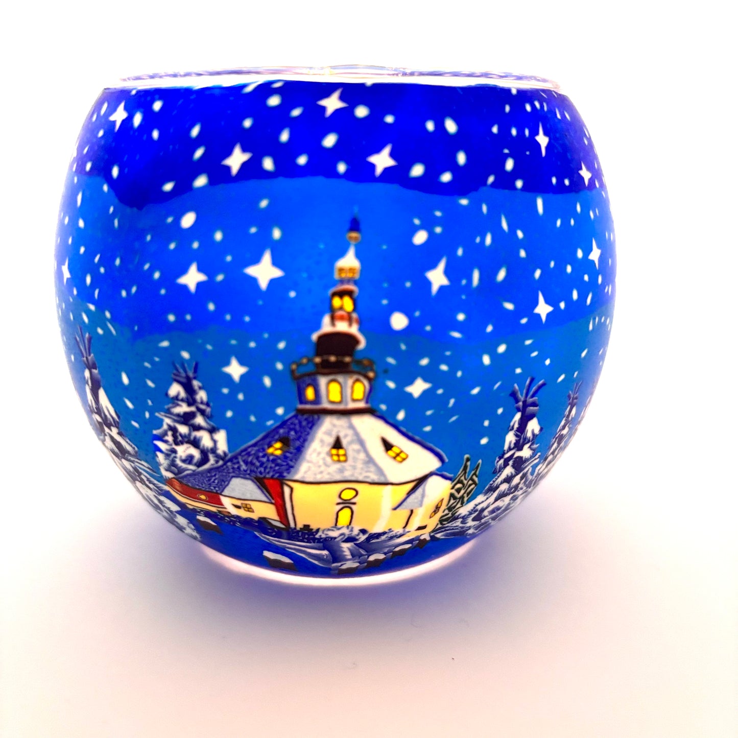 Wintery stars at night globe tea light candle holder from Pixi daisy