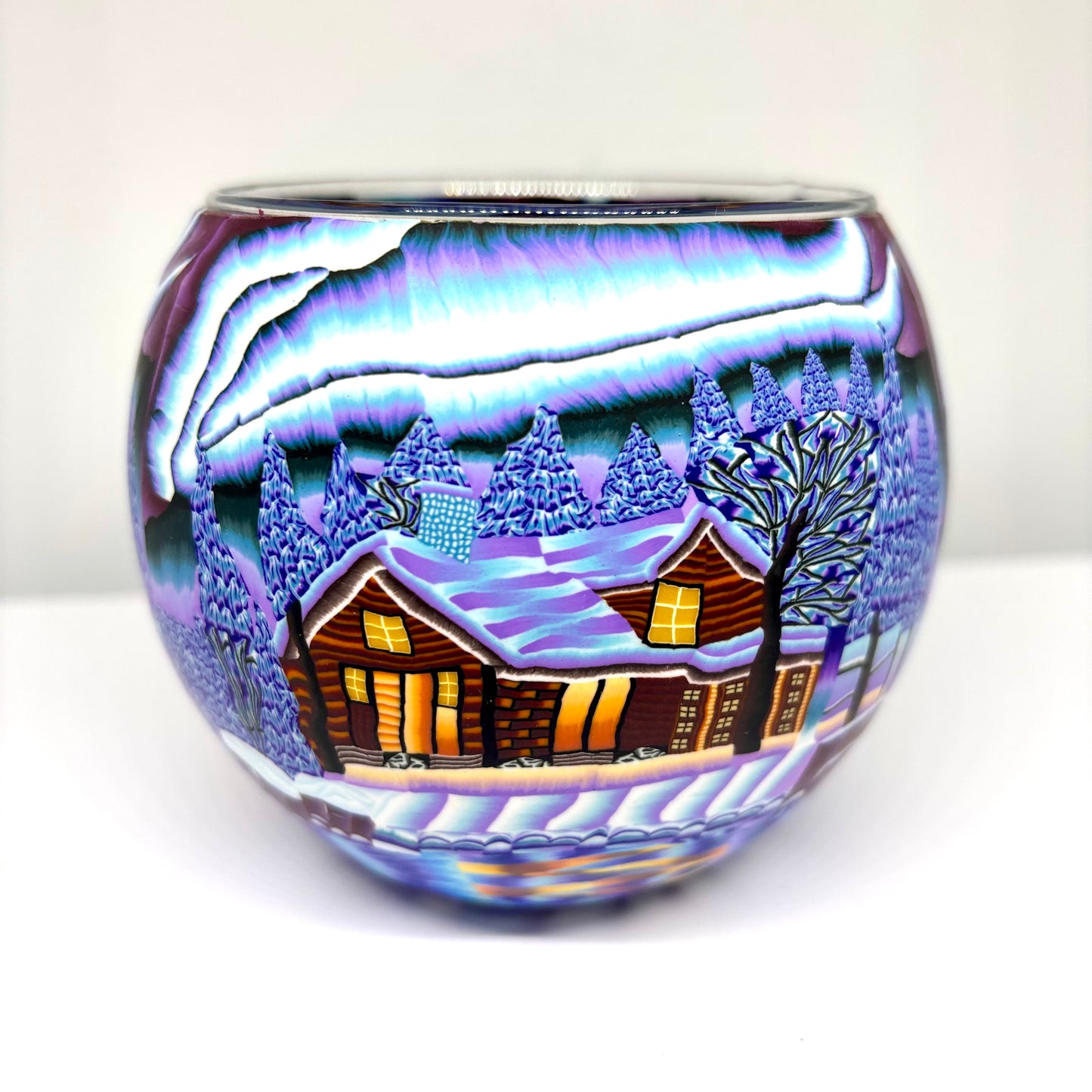Northern Lights scene globe tea light holder from Pixi Daisy