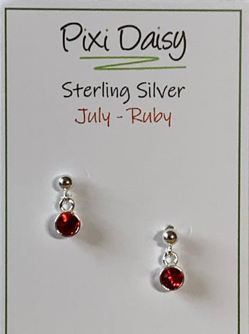 Sterling Silver July Birthstone Earrings