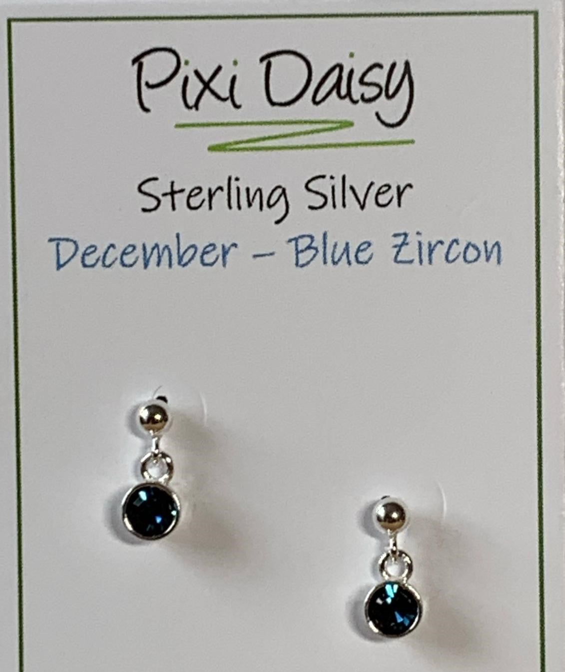 Sterling Silver December Birthstone Earrings