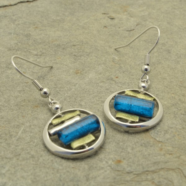 Miss Milly blue & Green banded earrings from Pixi daisy