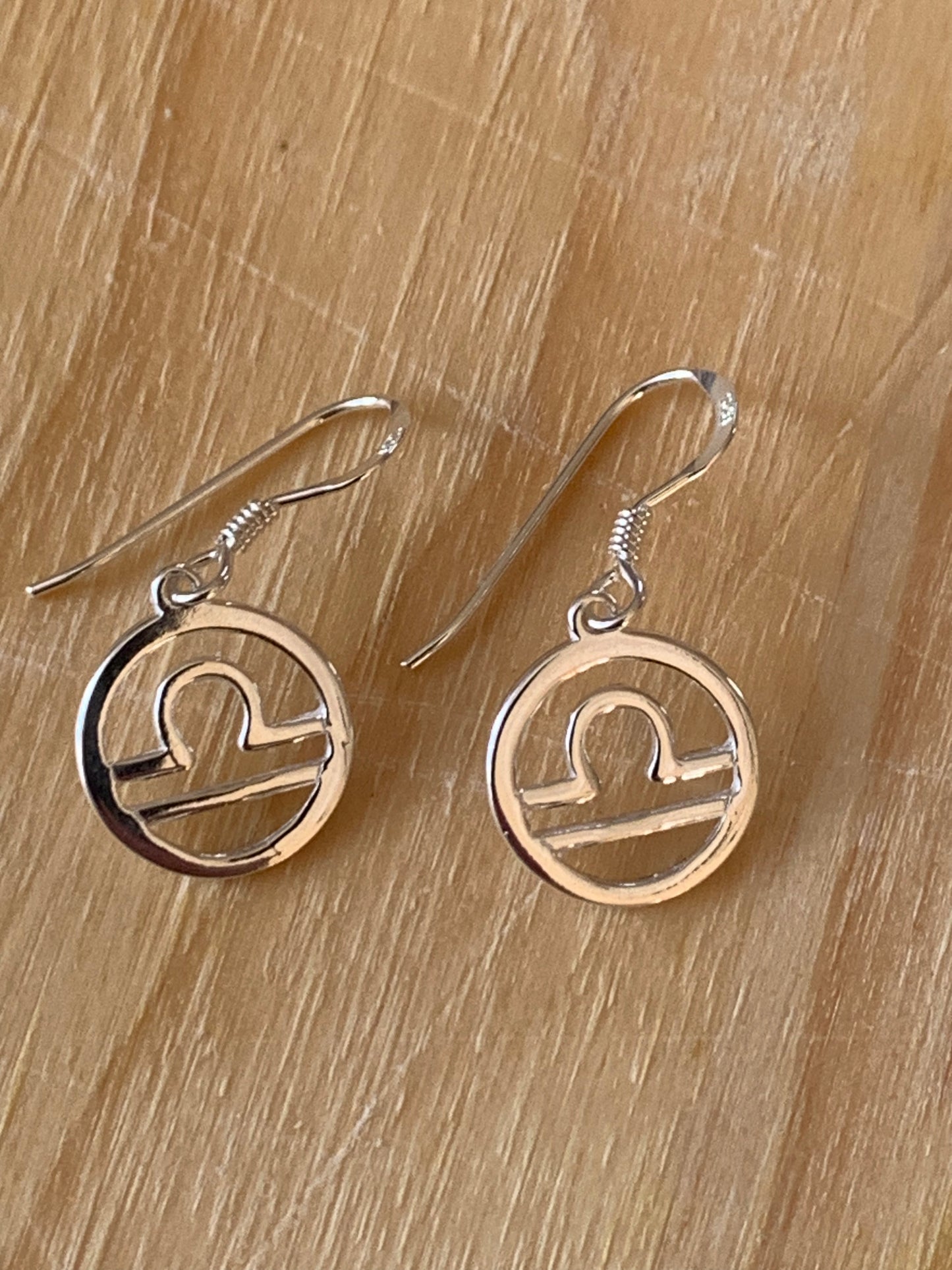 Sterling Silver Libra Zodiac Earrings