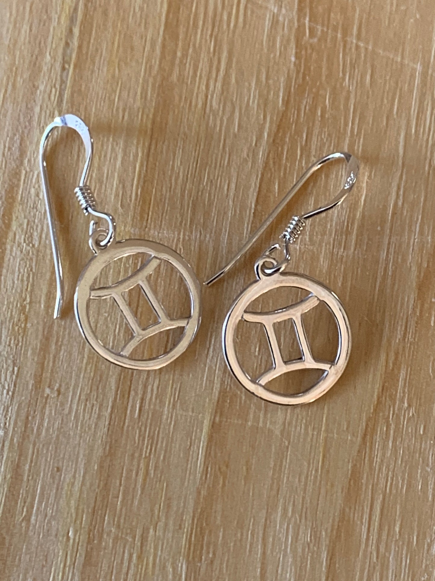 Sterling Silver Gemini Zodiac Earrings