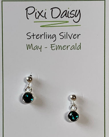 Sterling Silver May Birthstone Earrings