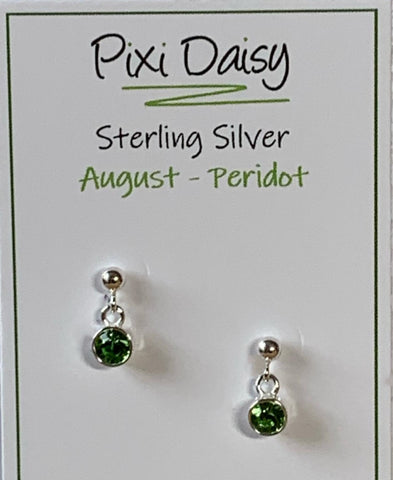 Sterling Silver August Birthstone Earrings