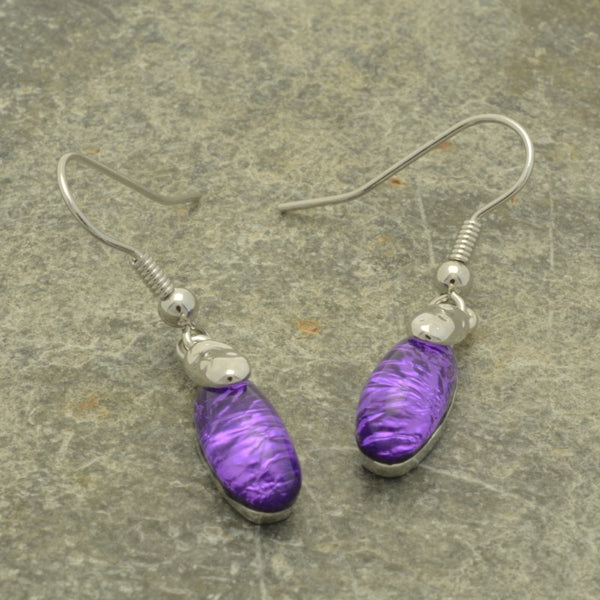 Miss Milly Purple & Silver Drop Earrings from Pixi Daisy