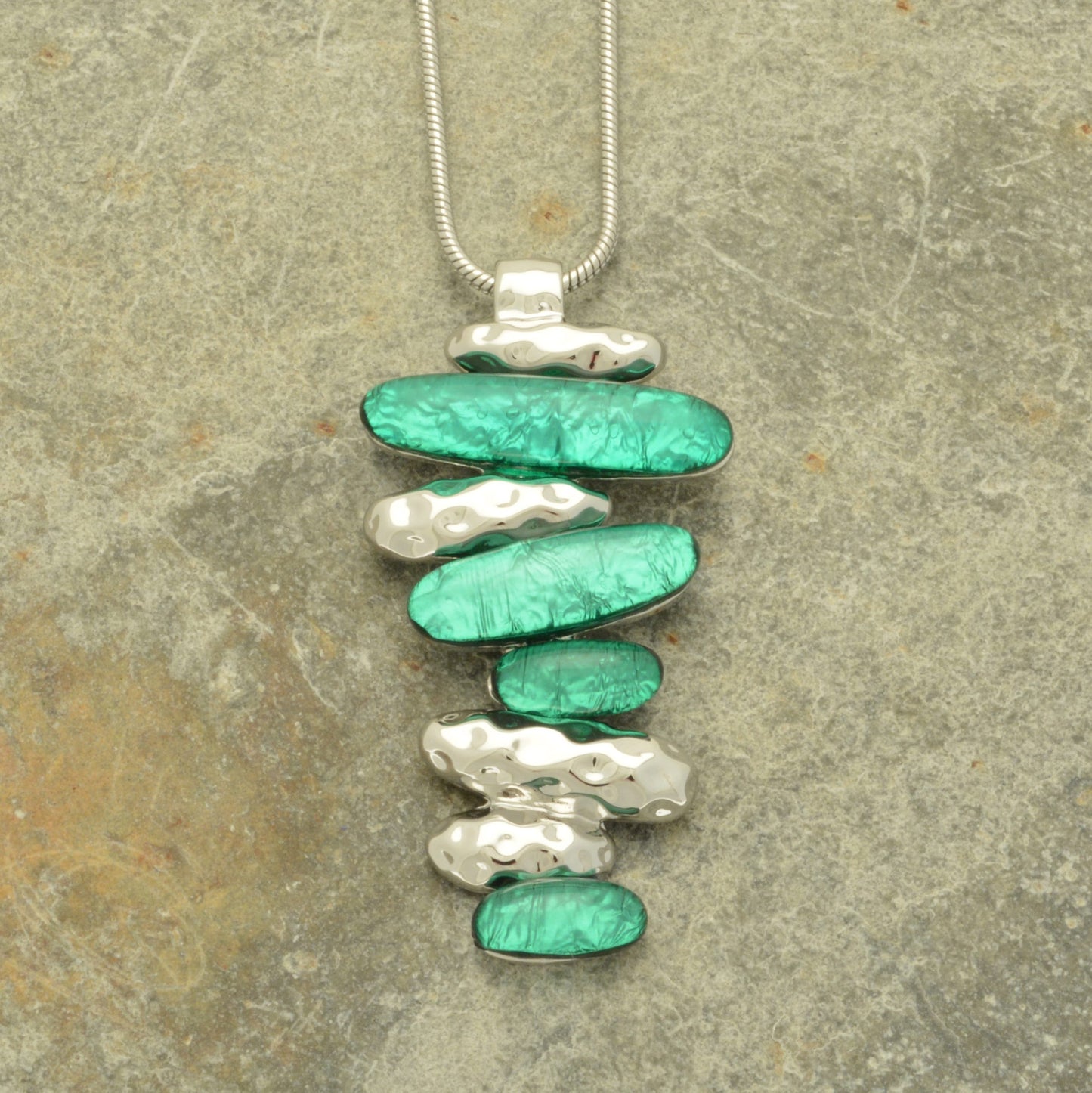 Miss Milly Emerald Green & Silver Necklace from Pixi Daisy