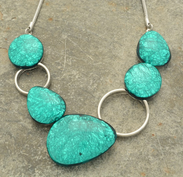 Miss Milly Green Pebble Necklace