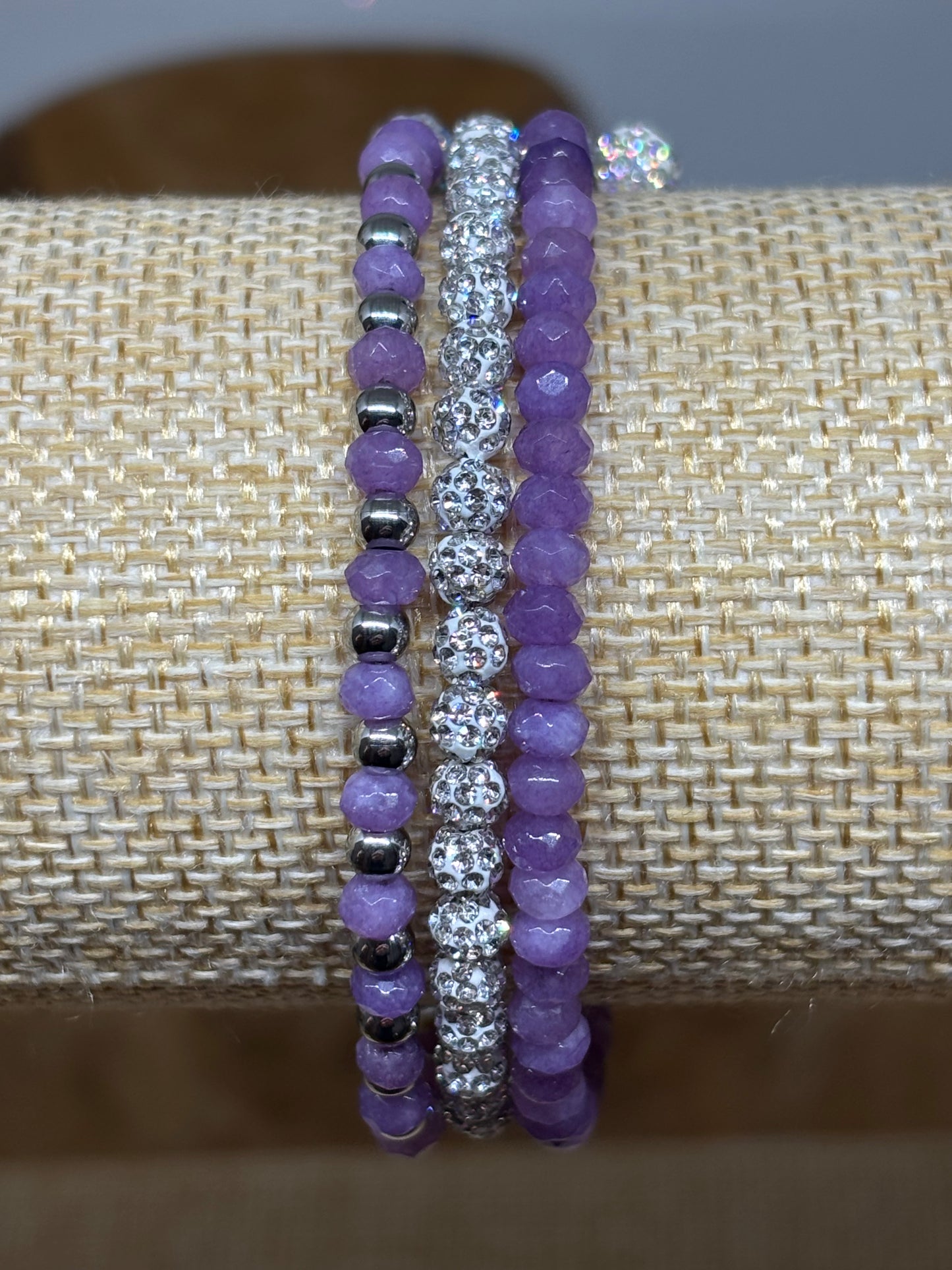 Sparkling Dyed Orchid Memory Wire Bracelet from Pixi Daisy
