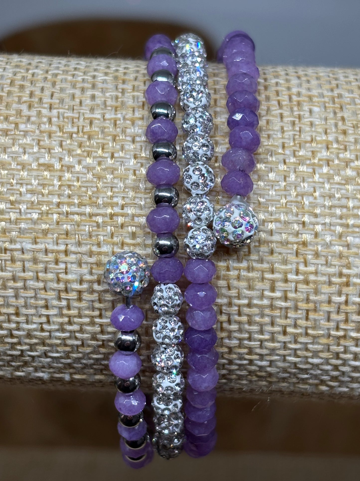 Sparkling Dyed Orchid Memory Wire Bracelet from Pixi Daisy