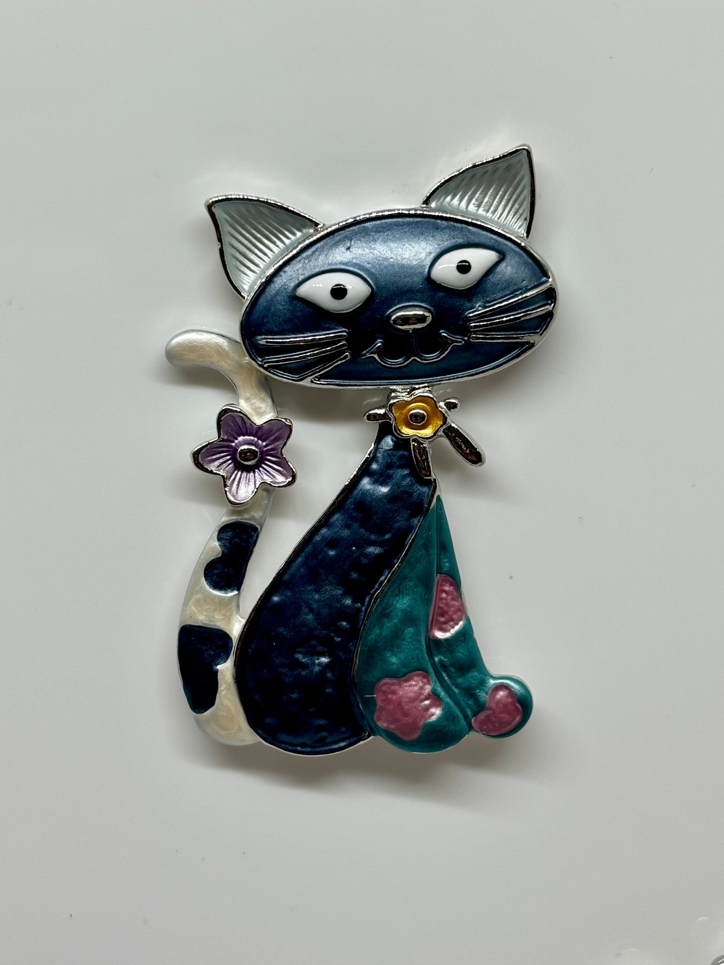 Miss Milly Blue Cat Magnetic Brooch from Pixi Daisy