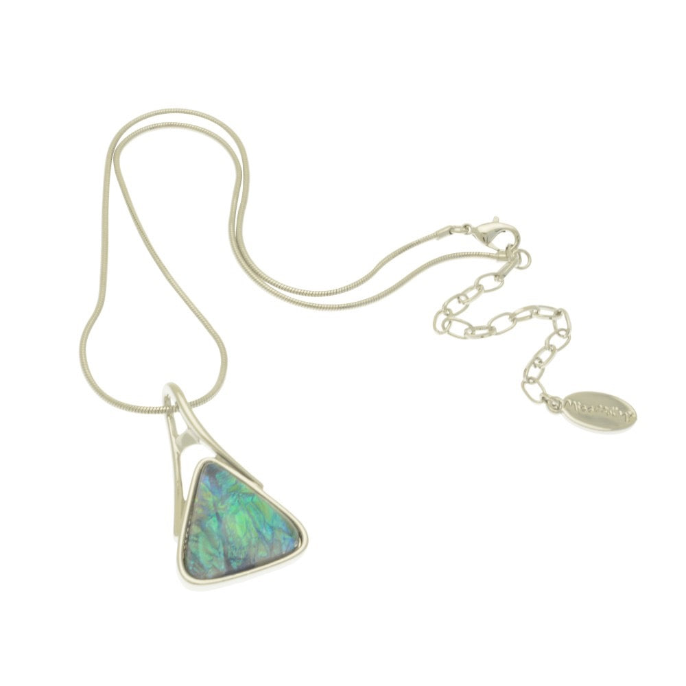 Necklace with a triangular pendant featuring a multicolored stone from Pixi Daisy