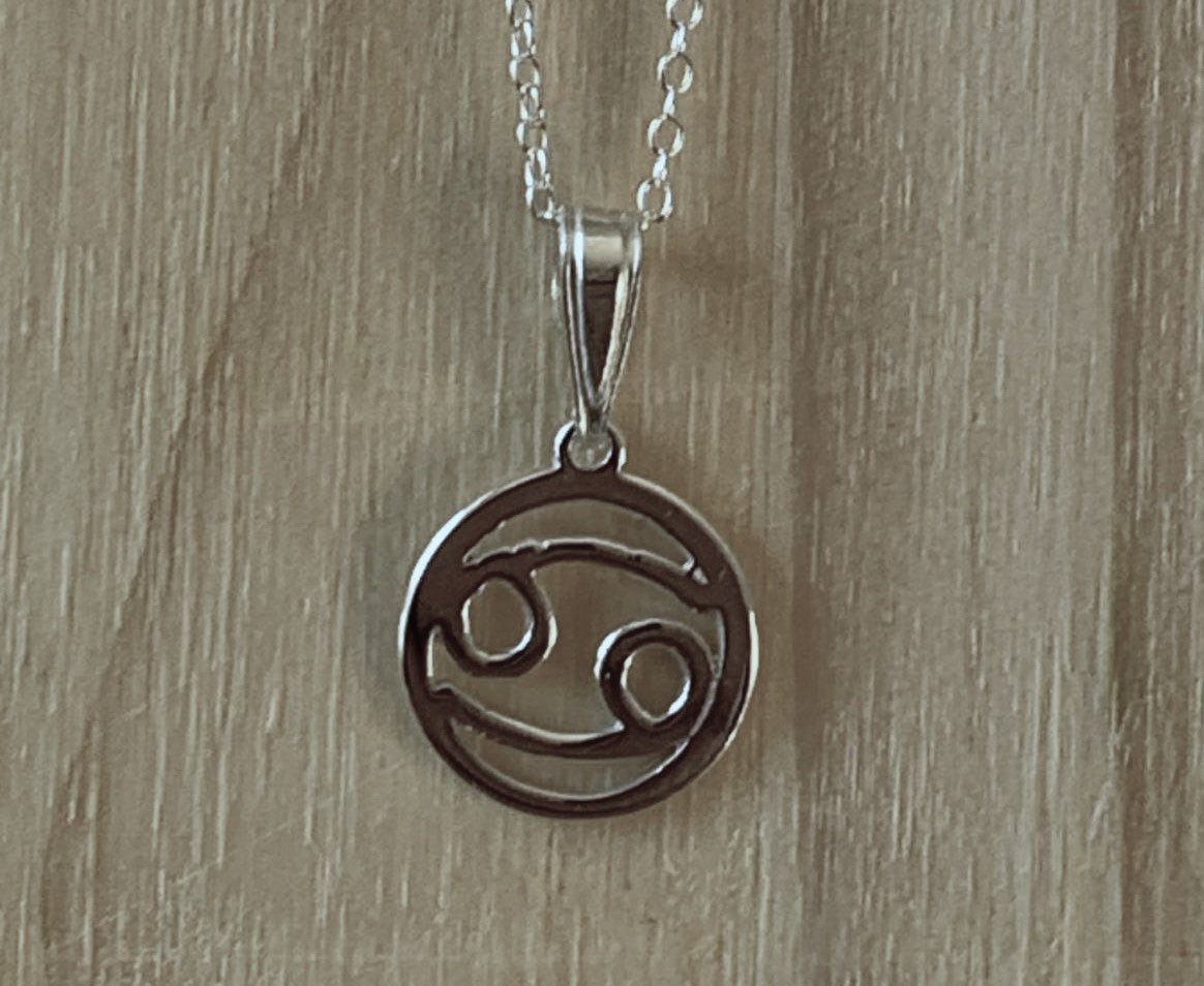 Sterling Silver Cancer Zodiac Necklace