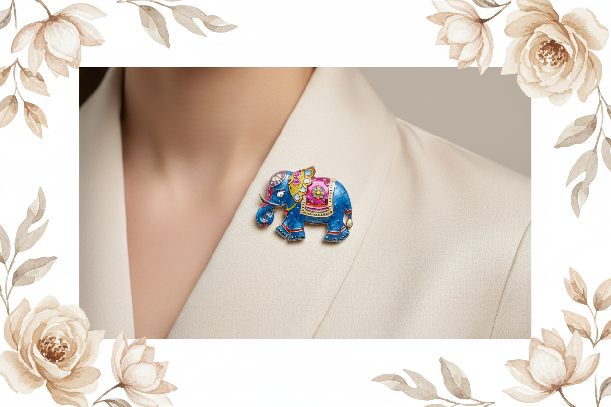 Miss Milly Magnetic elephant brooch from Pixi Daisy