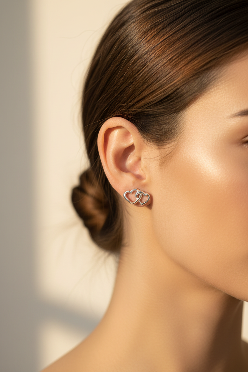Double Heart Studs from pixi daisy