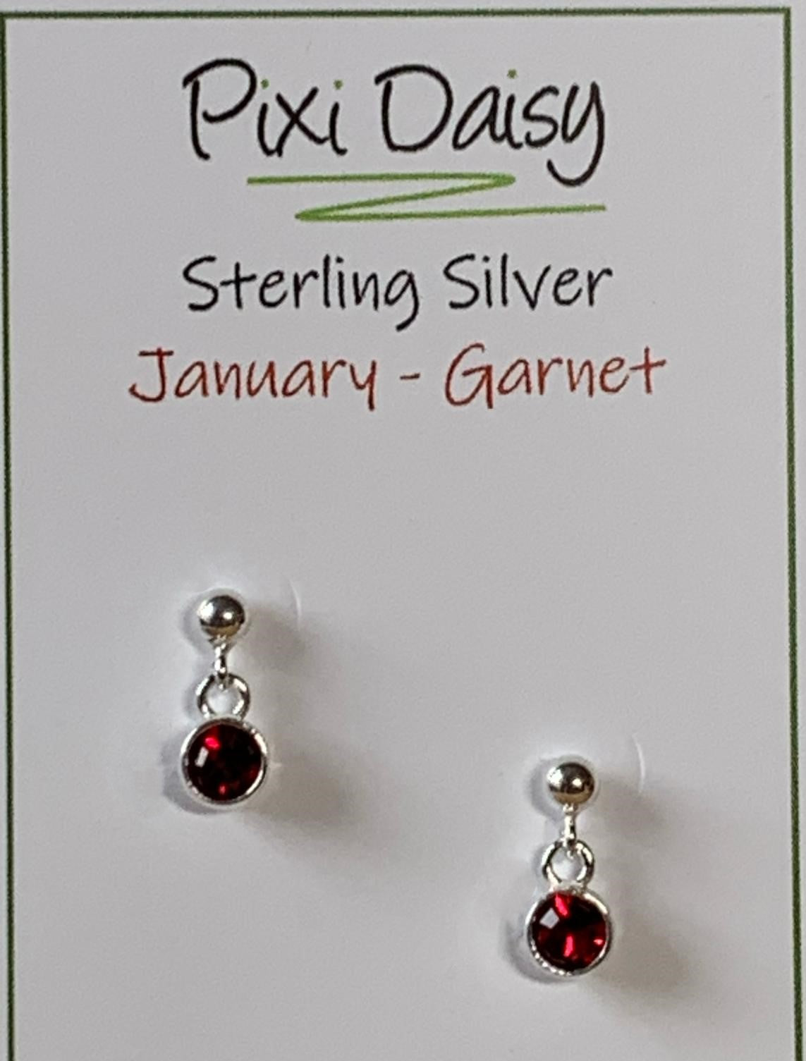 Birthstone Crystal Dangly Earrings