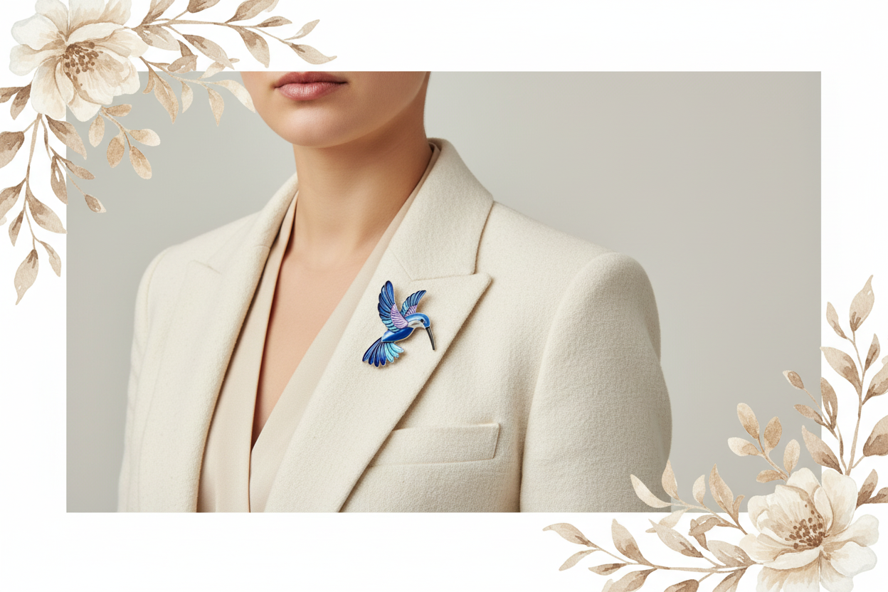 Miss Milly Hummingbird magnetic brooch from Pixi Daisy