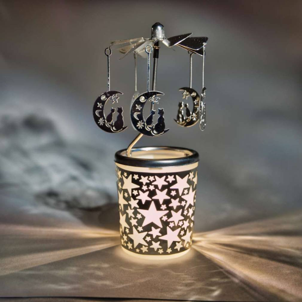 Moon & Cat Teal light holder from Pixi Daisy