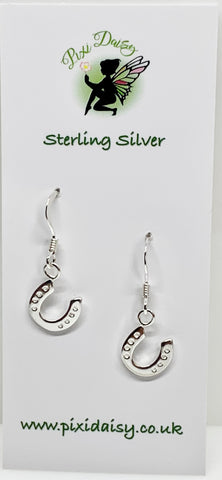 Silver Horseshoe Dangly Earrings from Pixi Daisy