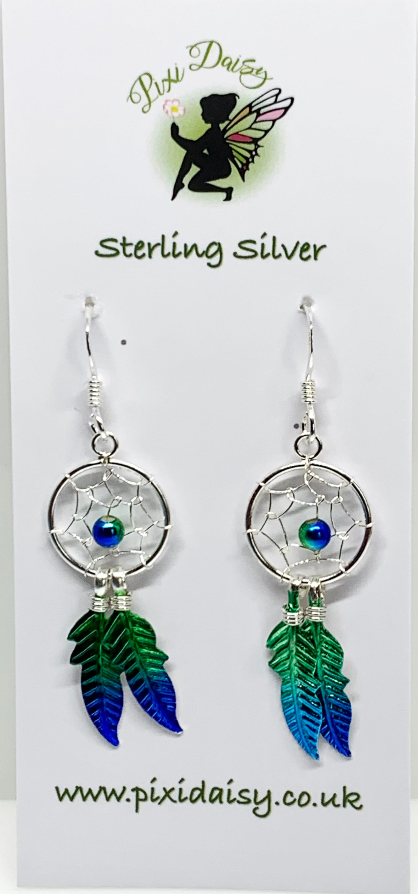 Turquoise & Green Dreamcatcher Earrings - pixi-daisy