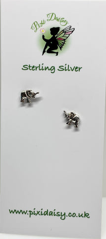 Elephant Sterling Silver Ear Studs - pixi-daisy