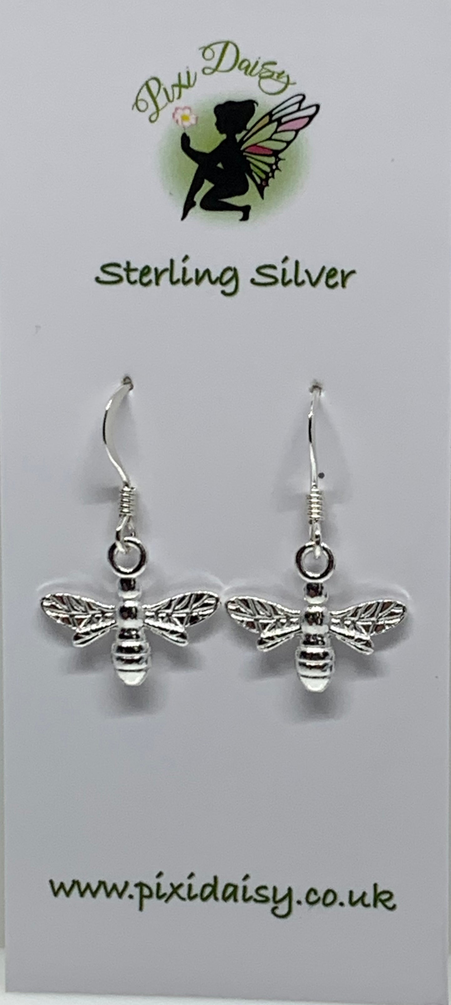 Dangly Silver Bee Earrings from Pixi Daisy