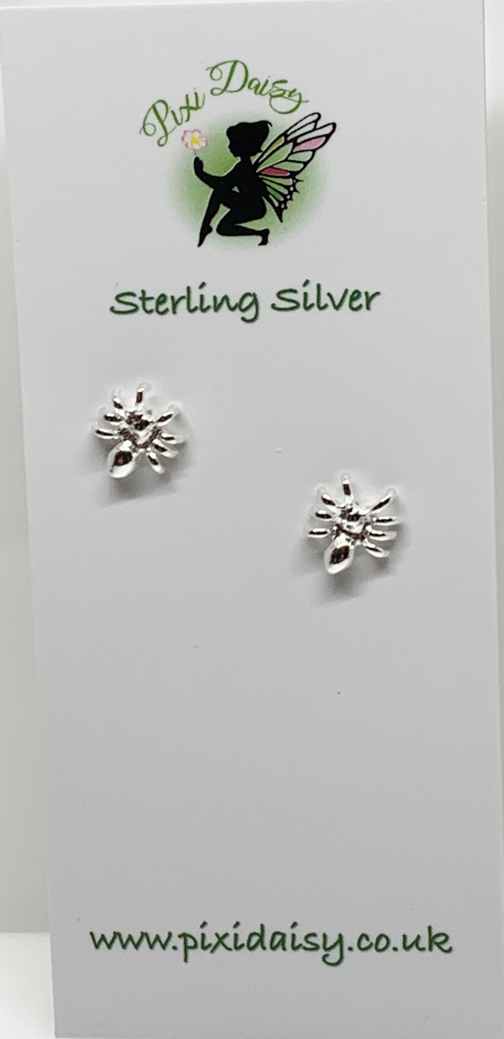 Silver Spider ear Studs from Pixi Daisy