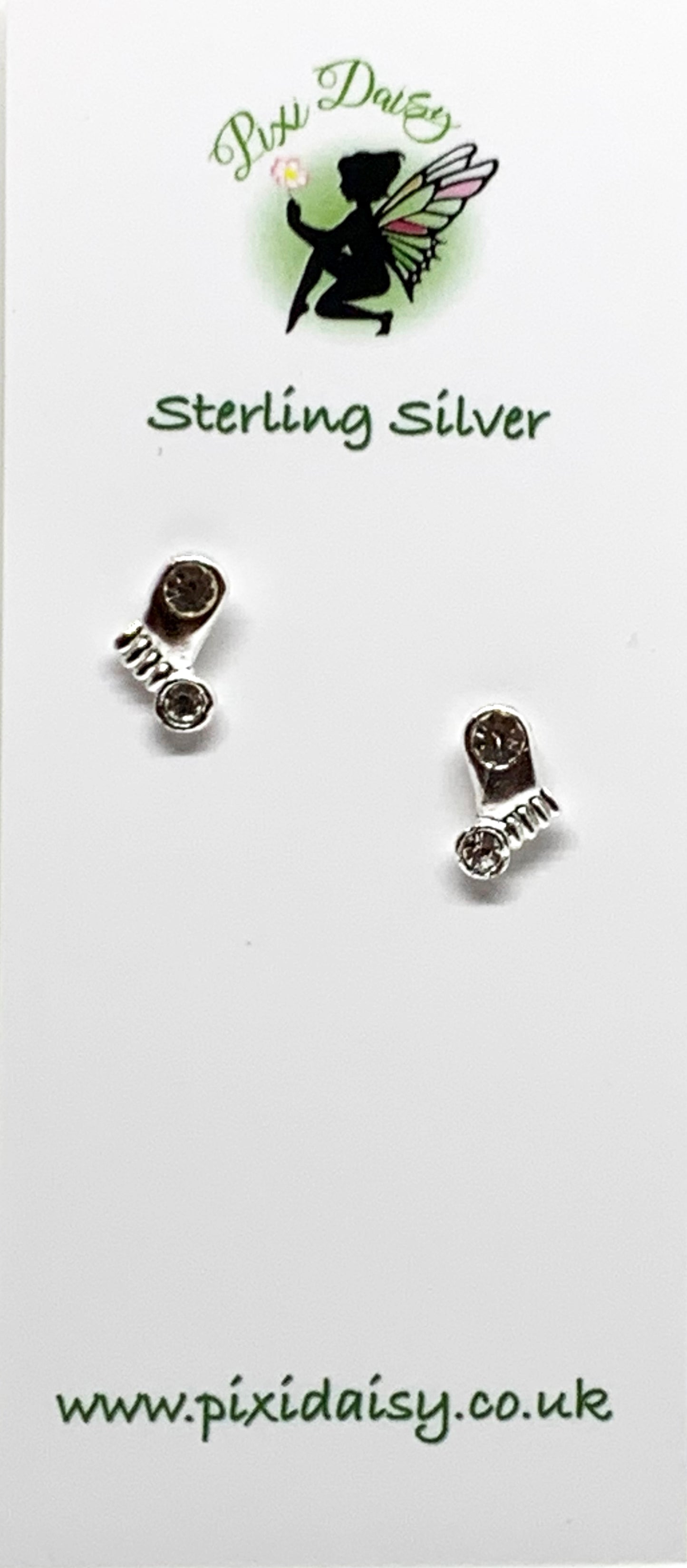 Silver Feet Ear Studs from Pixi Daisy