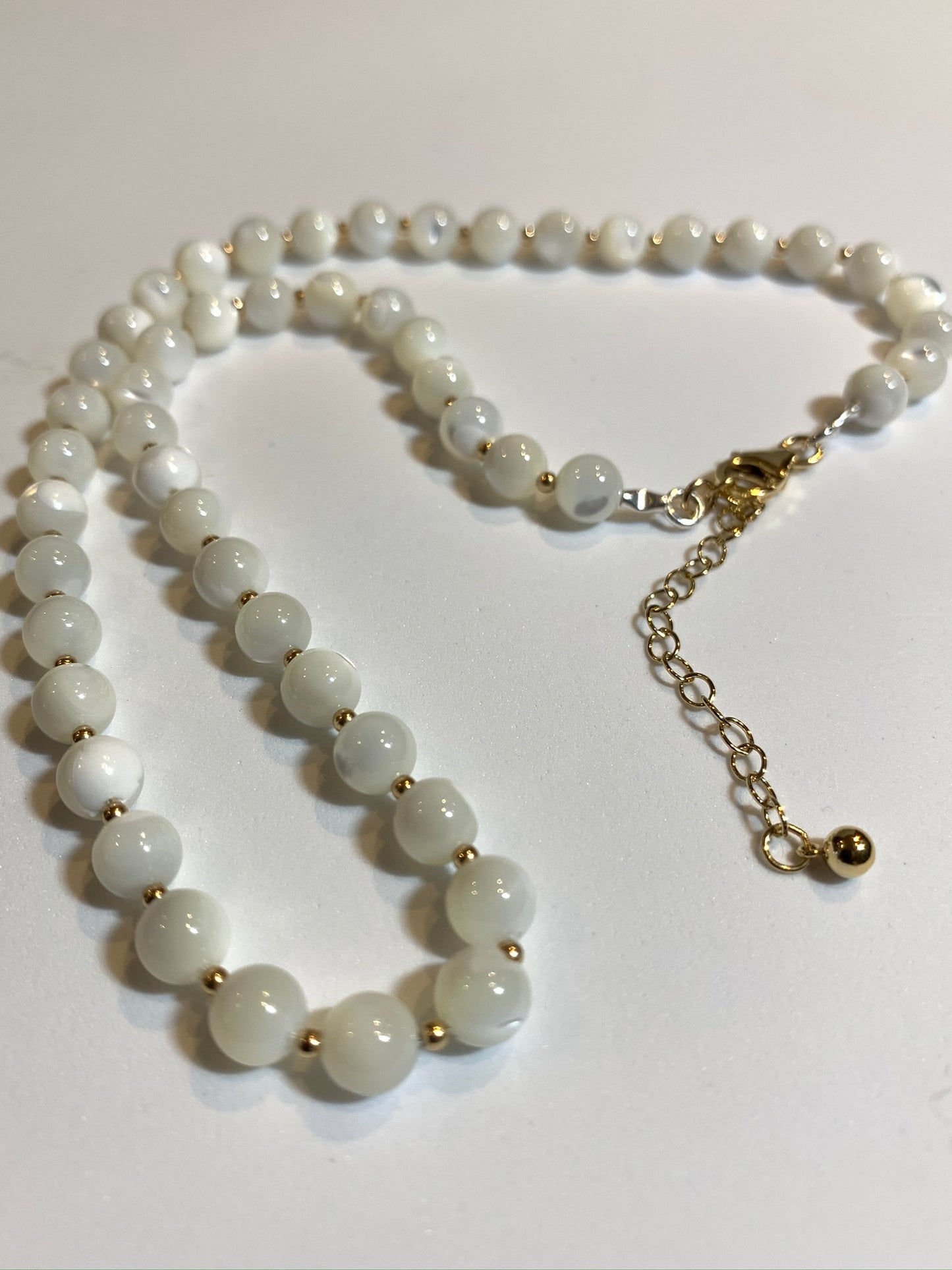Mother of Pearl with Gold Filled Beads Necklace - pixi-daisy