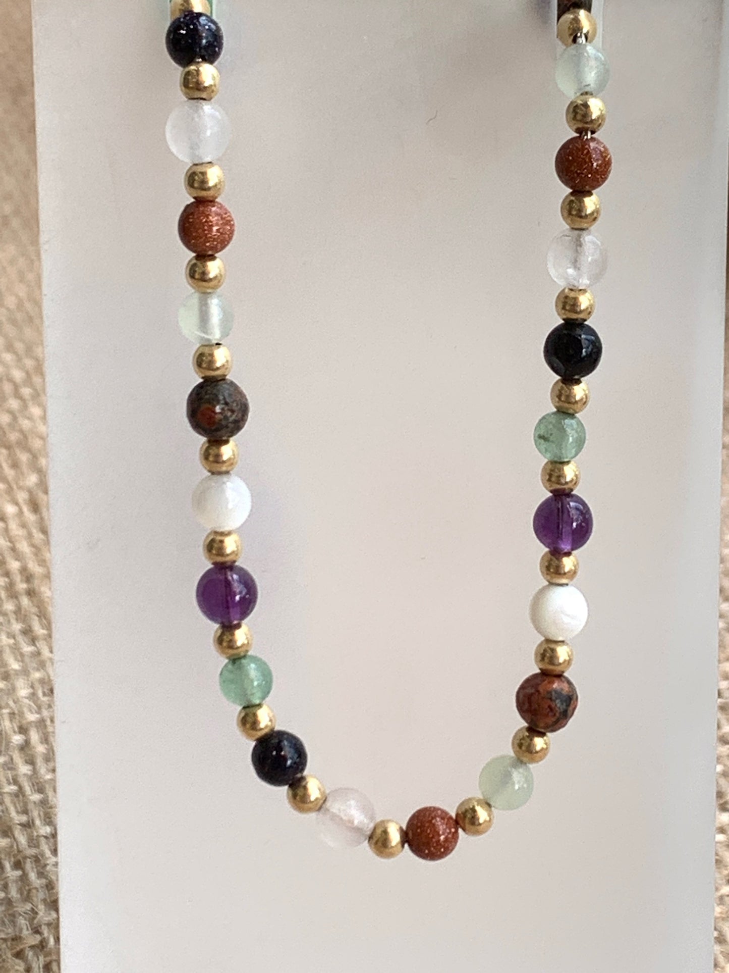 Mixed semi precious stones and Gold Filled Bead Bracelet - pixi-daisy
