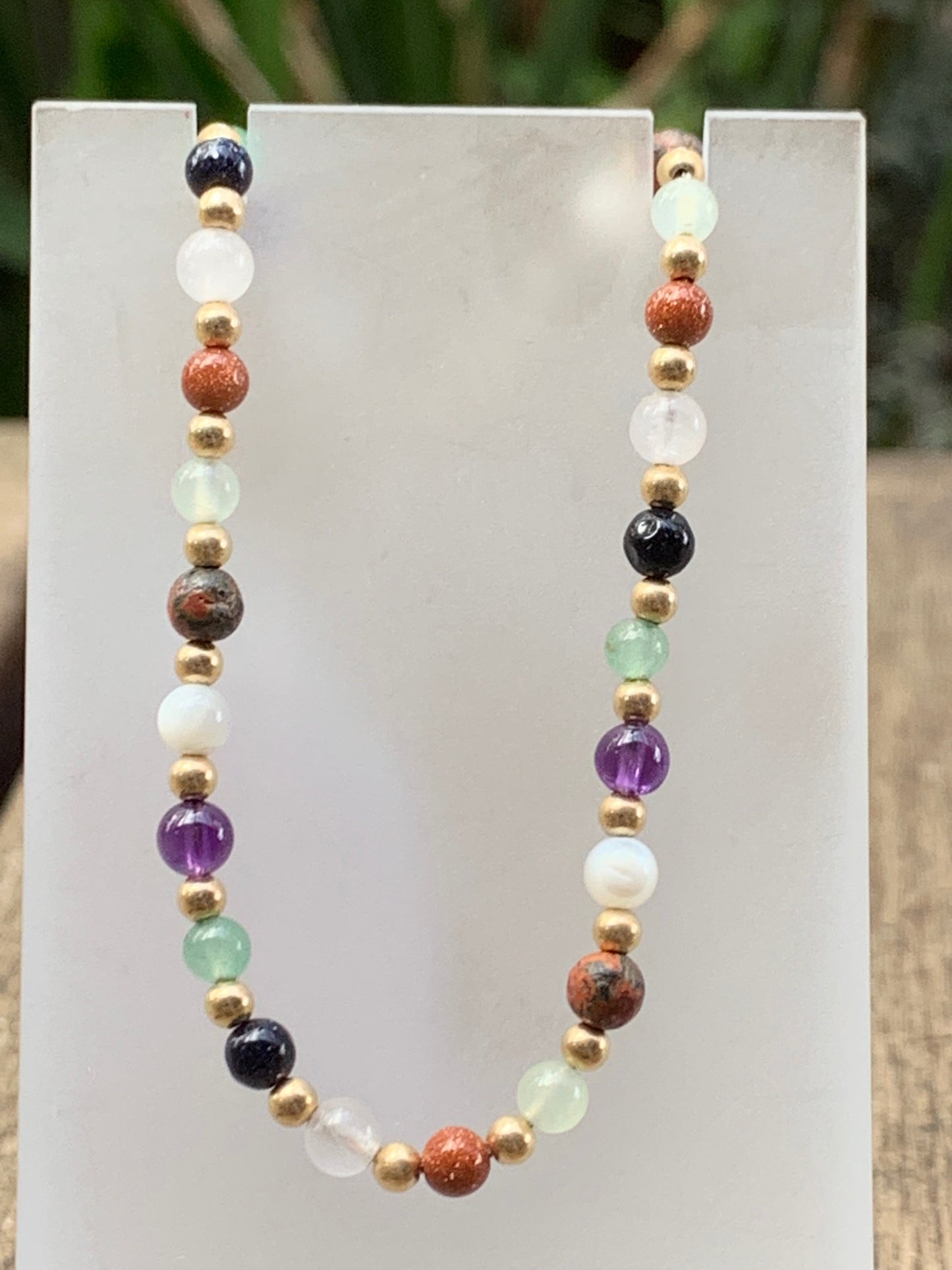 Mixed semi precious stones and Gold Filled Bead Bracelet - pixi-daisy