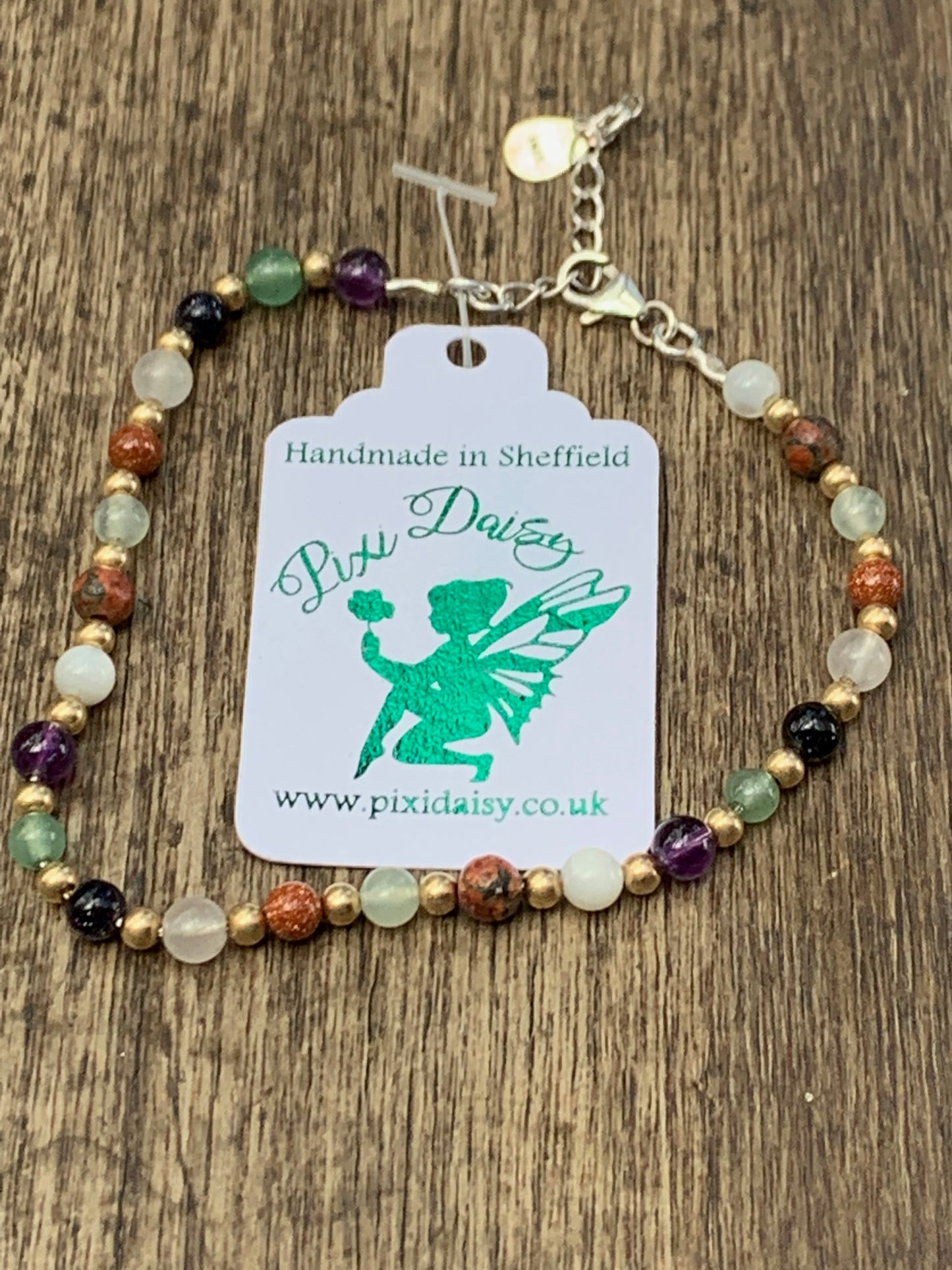 Mixed semi precious stones and Gold Filled Bead Bracelet - pixi-daisy
