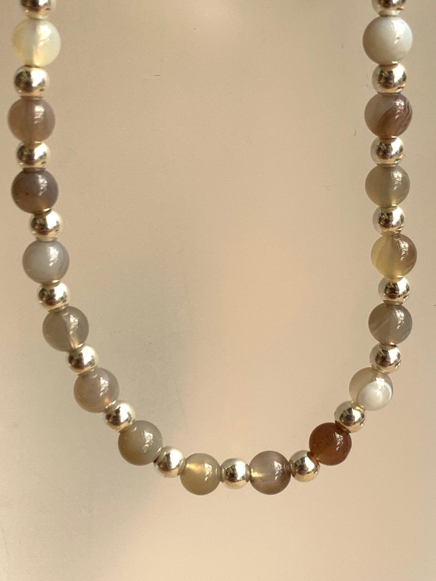 Botswana Semi Precious Gem Stone Bracelet on a Sterling Silver Chain - pixi-daisy