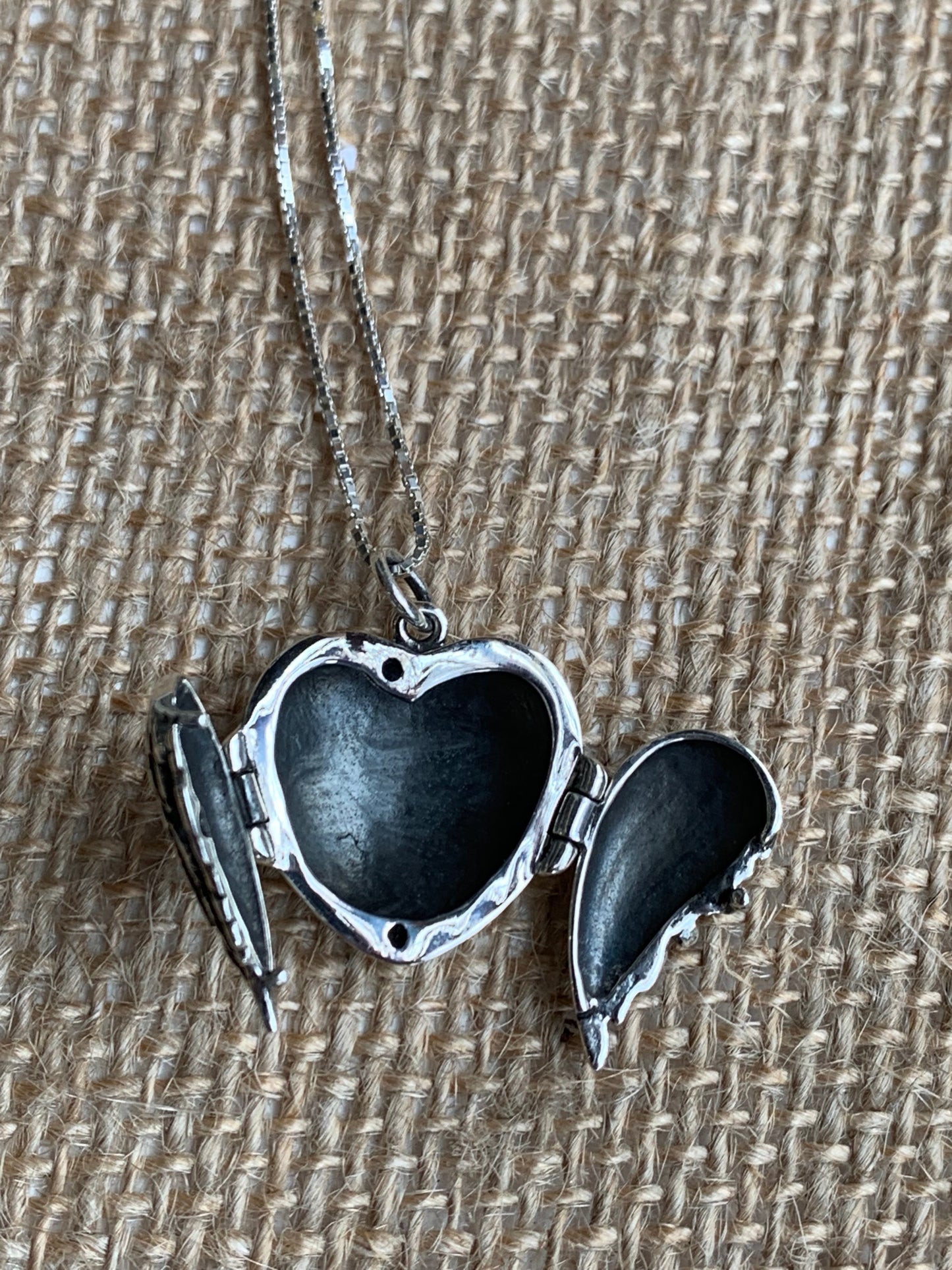 Angel Wing Sterling Silver Locket & Sterling Silver Chain - pixi-daisy